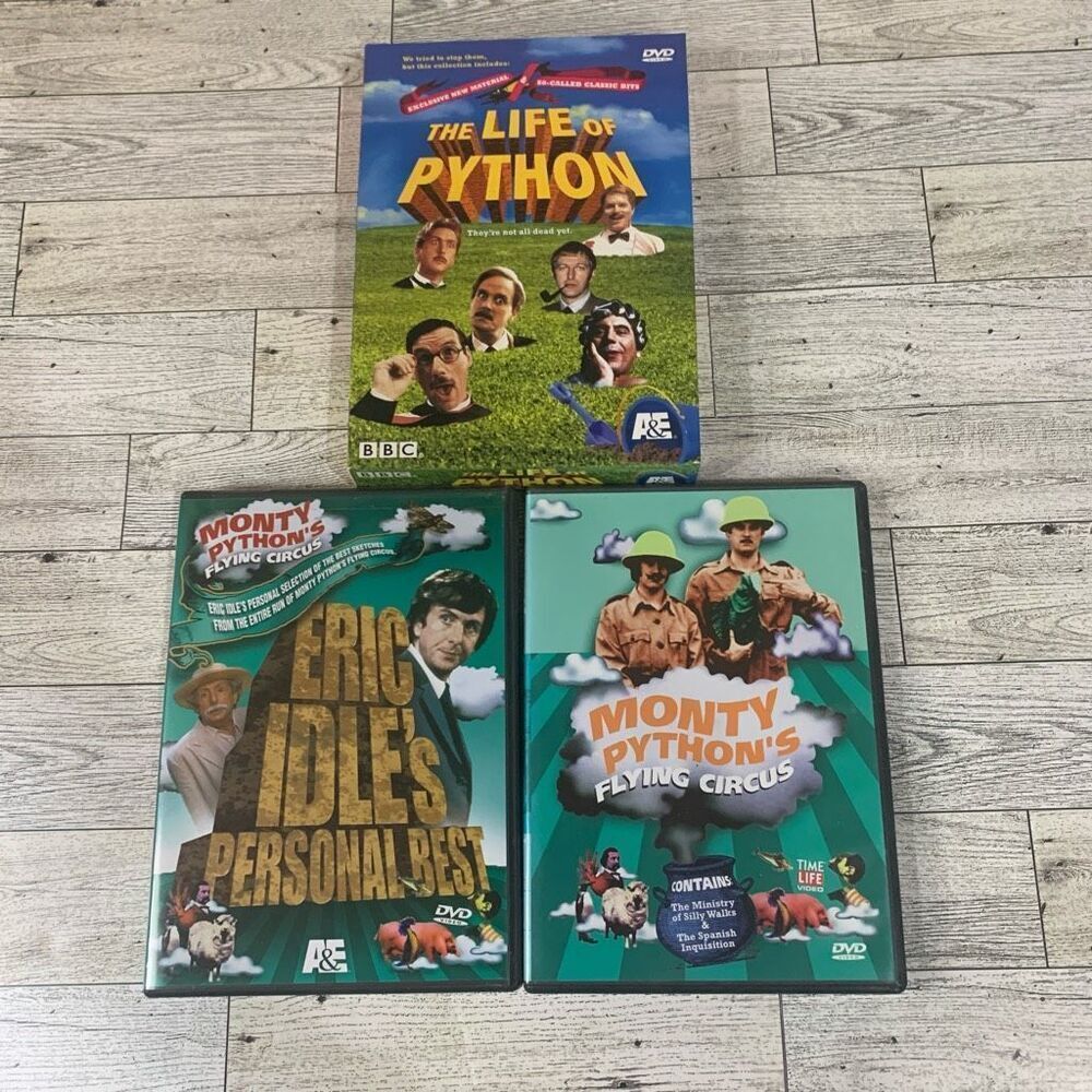 Lot of 3 Monty Python DVDs The Life Personal of Python Best Flying Circus‎